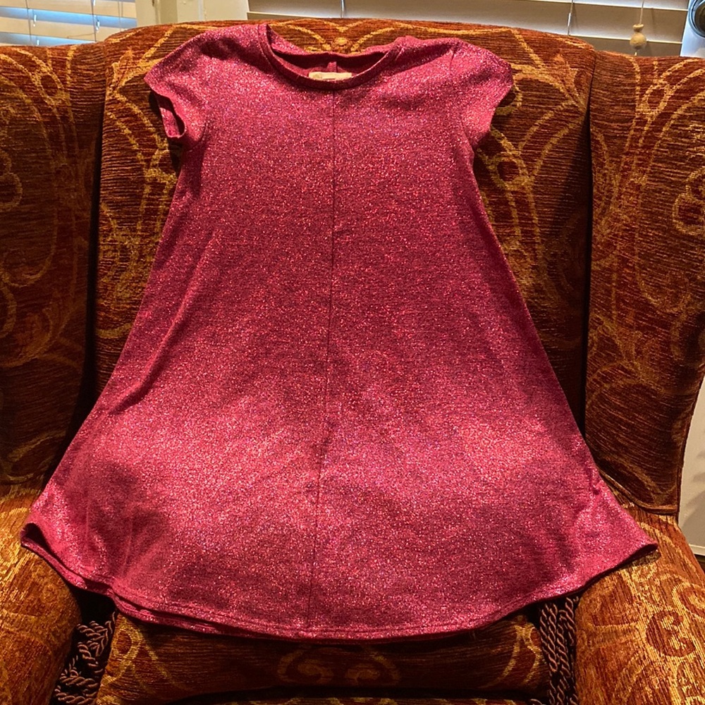 Size 5 glittery fuchsia dress for girls